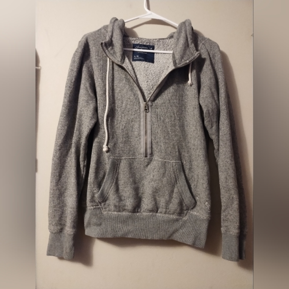 Gray half zip up hoodie
